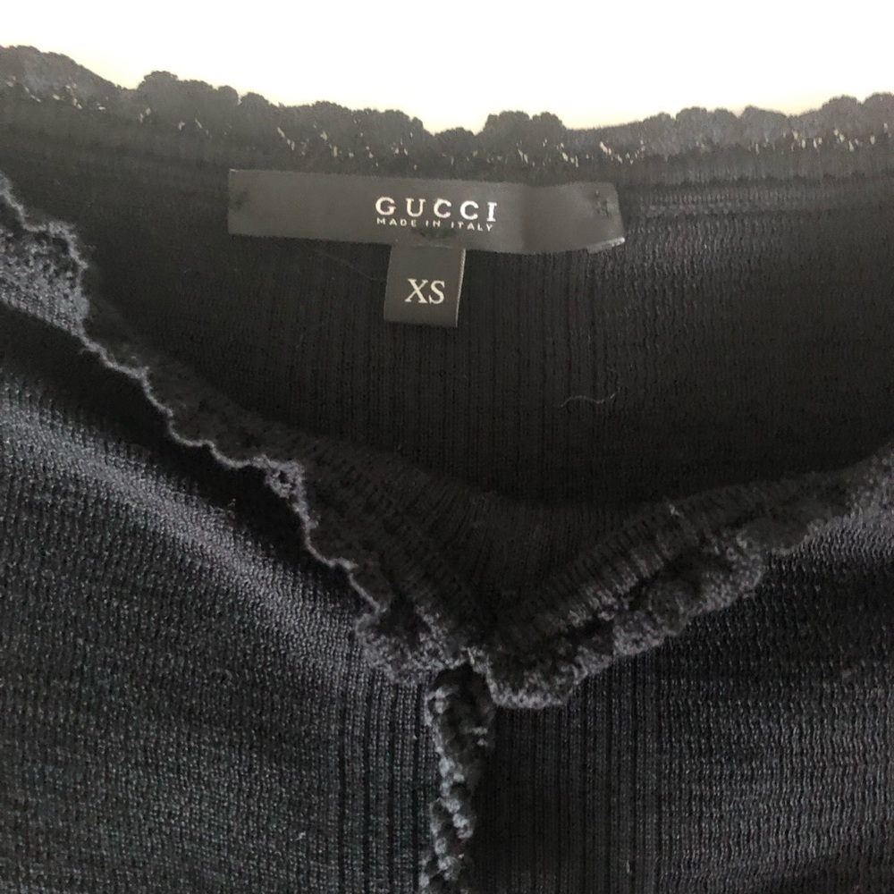 Gucci Black Ribbed Knit Top